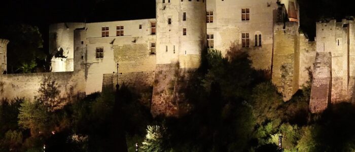 24 - Le logis illumuné vu de la Vienne
